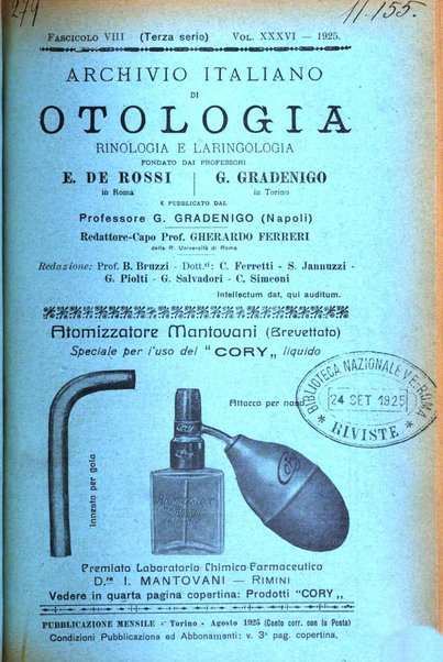 Archivio italiano di otologia, rinologia e laringologia