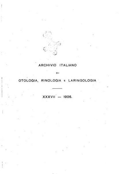 Archivio italiano di otologia, rinologia e laringologia