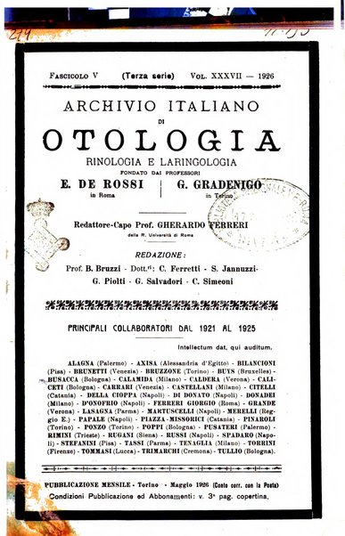 Archivio italiano di otologia, rinologia e laringologia