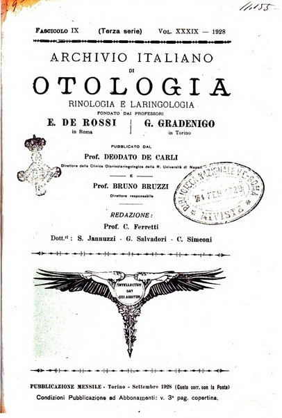 Archivio italiano di otologia, rinologia e laringologia