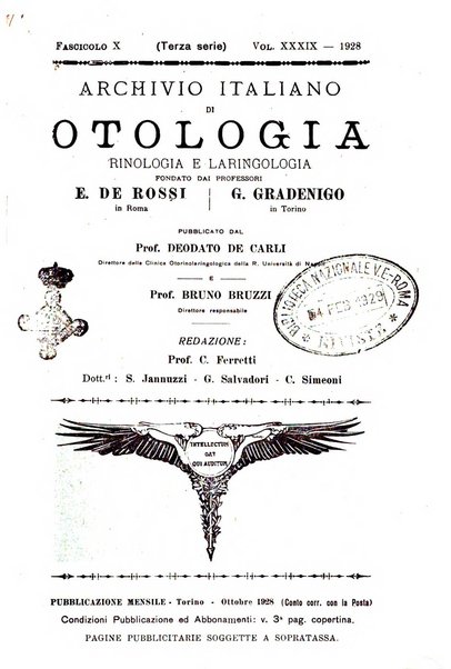 Archivio italiano di otologia, rinologia e laringologia