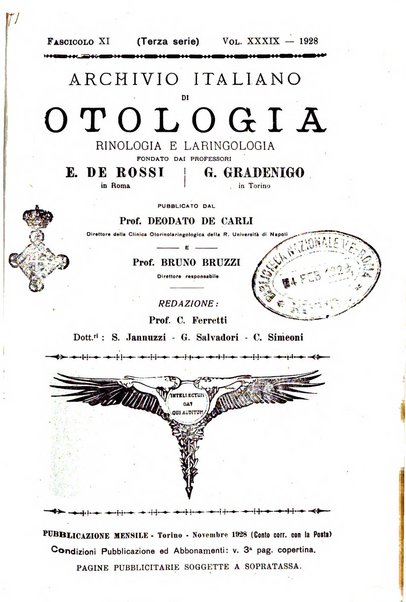 Archivio italiano di otologia, rinologia e laringologia