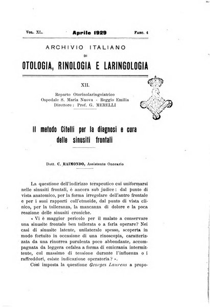 Archivio italiano di otologia, rinologia e laringologia