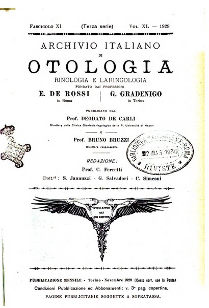 Archivio italiano di otologia, rinologia e laringologia