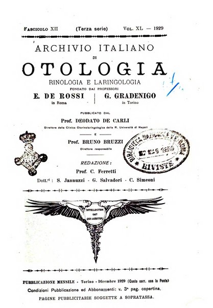 Archivio italiano di otologia, rinologia e laringologia