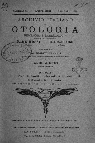 Archivio italiano di otologia, rinologia e laringologia