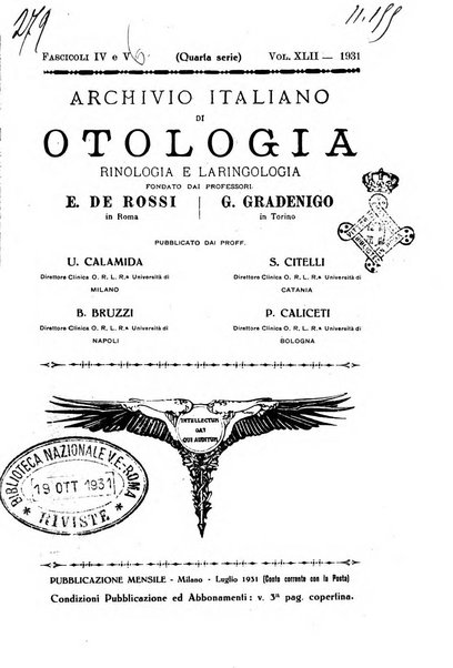 Archivio italiano di otologia, rinologia e laringologia