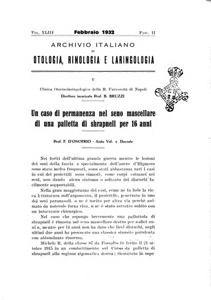 Archivio italiano di otologia, rinologia e laringologia