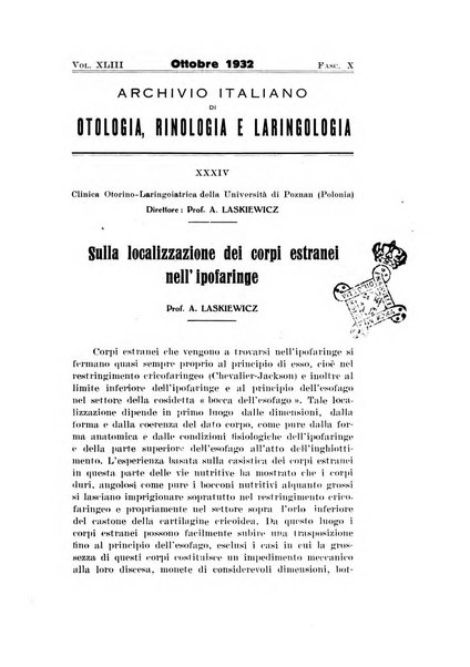 Archivio italiano di otologia, rinologia e laringologia