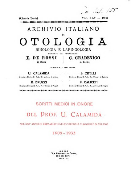 Archivio italiano di otologia, rinologia e laringologia