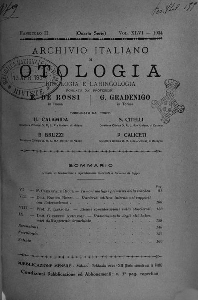 Archivio italiano di otologia, rinologia e laringologia