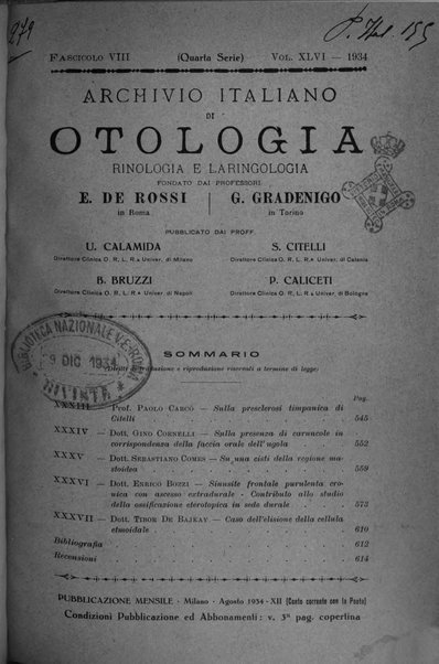 Archivio italiano di otologia, rinologia e laringologia