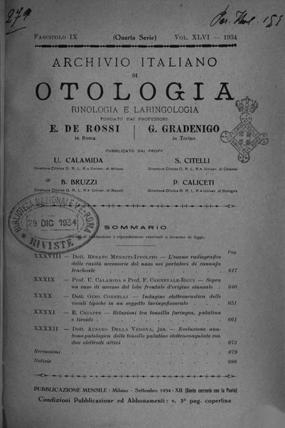 Archivio italiano di otologia, rinologia e laringologia