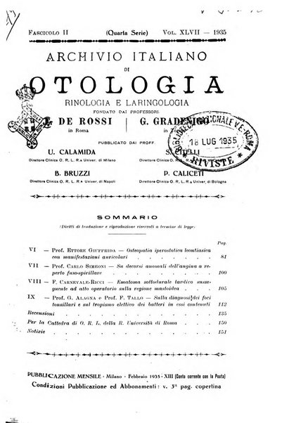 Archivio italiano di otologia, rinologia e laringologia