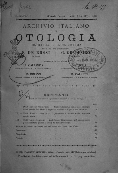 Archivio italiano di otologia, rinologia e laringologia