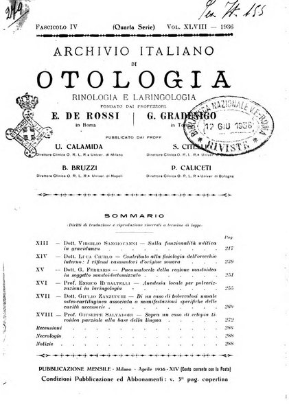 Archivio italiano di otologia, rinologia e laringologia