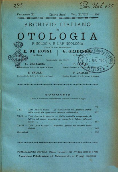 Archivio italiano di otologia, rinologia e laringologia