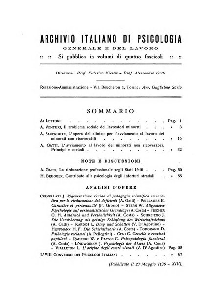 Archivio italiano di psicologia generale e del lavoro