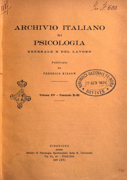 Archivio italiano di psicologia generale e del lavoro