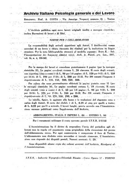 Archivio italiano di psicologia generale e del lavoro