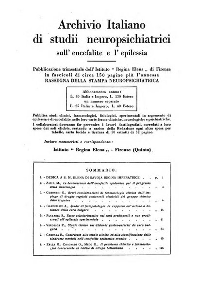 Archivio italiano di studi neuropsichiatrici sull'encefalite e l'epilessia