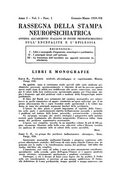 Archivio italiano di studi neuropsichiatrici sull'encefalite e l'epilessia