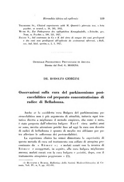 Archivio italiano di studi neuropsichiatrici sull'encefalite e l'epilessia