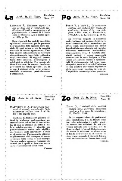 Archivio italiano di studi neuropsichiatrici sull'encefalite e l'epilessia