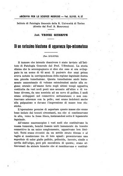 Archivio per le scienze mediche