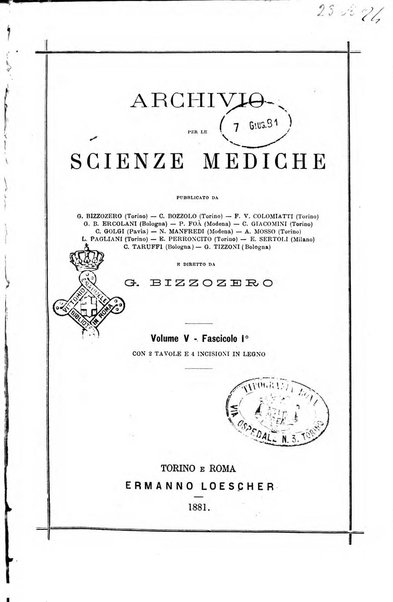 Archivio per le scienze mediche