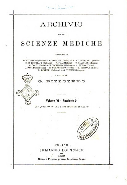 Archivio per le scienze mediche