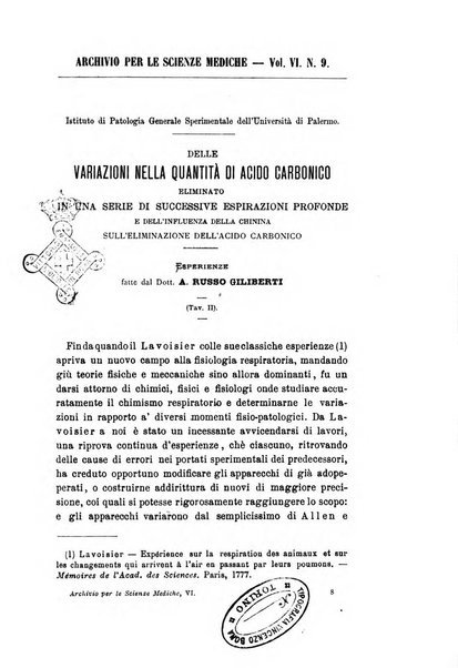 Archivio per le scienze mediche