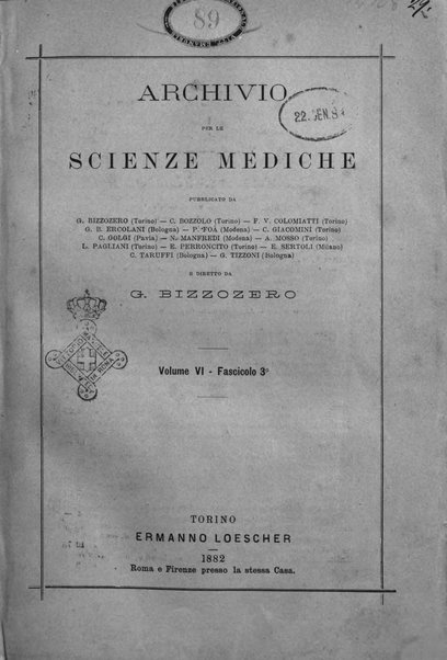 Archivio per le scienze mediche