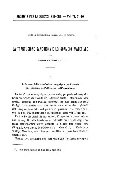 Archivio per le scienze mediche