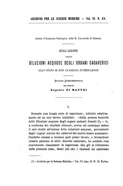 Archivio per le scienze mediche