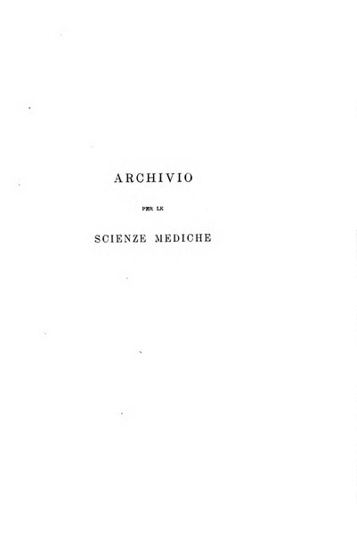 Archivio per le scienze mediche