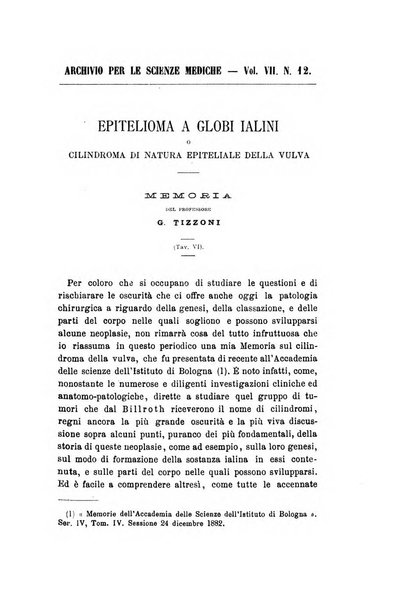 Archivio per le scienze mediche