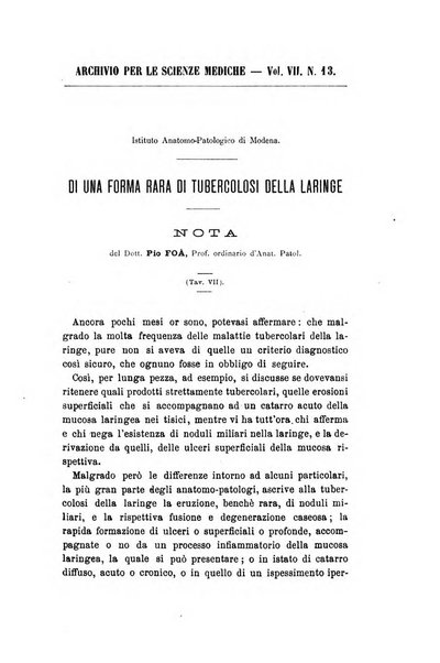 Archivio per le scienze mediche