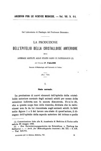 Archivio per le scienze mediche