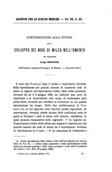 Archivio per le scienze mediche