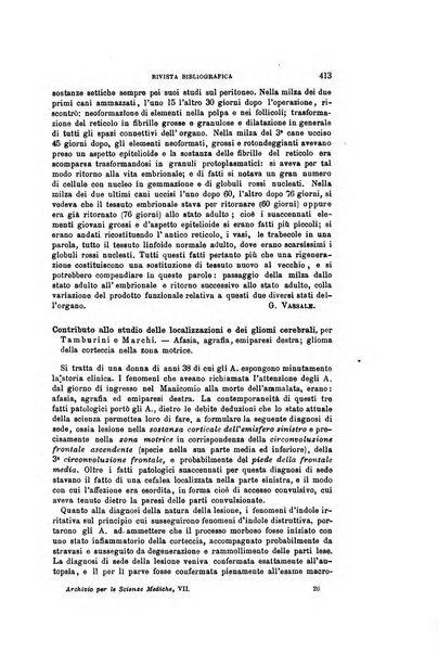 Archivio per le scienze mediche