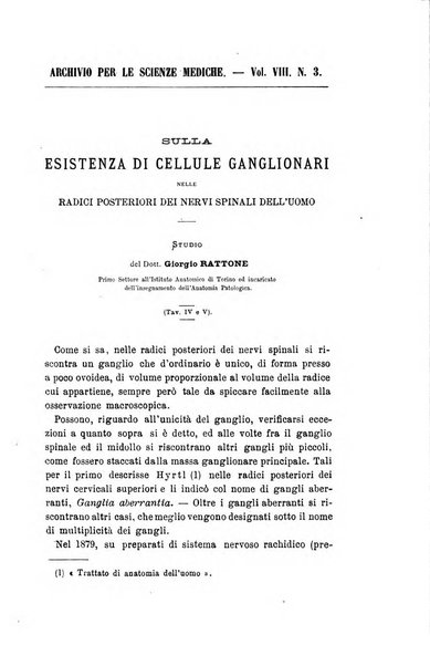 Archivio per le scienze mediche