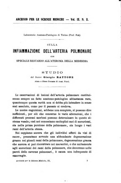 Archivio per le scienze mediche