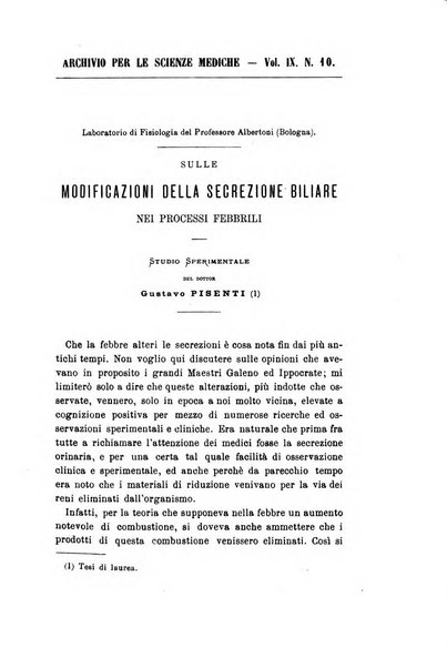 Archivio per le scienze mediche