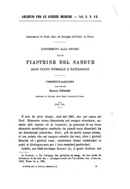 Archivio per le scienze mediche