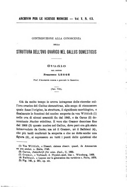 Archivio per le scienze mediche