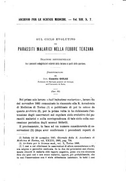 Archivio per le scienze mediche