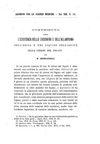 Archivio per le scienze mediche