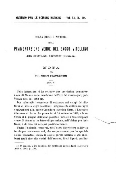 Archivio per le scienze mediche