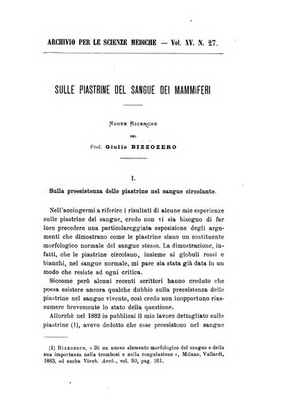 Archivio per le scienze mediche